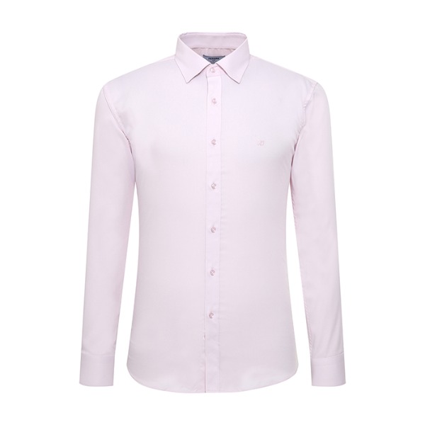 핑크 40수 스판 트윌 솔리드 슬림핏 셔츠